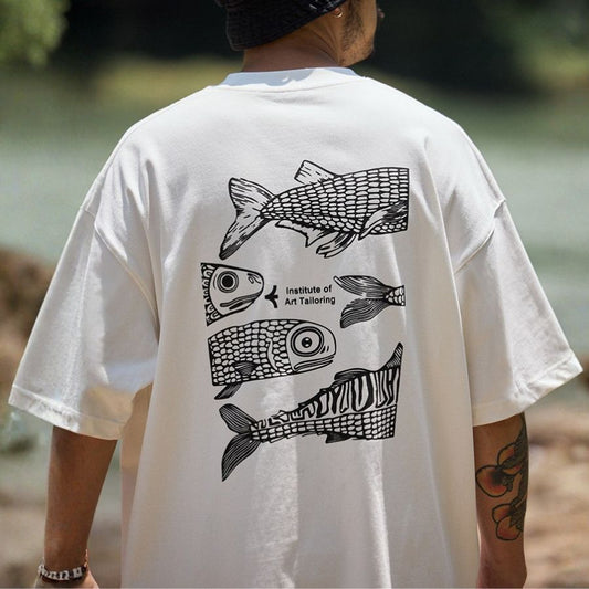 フィッシュ バックプリント Tシャツ　M10720