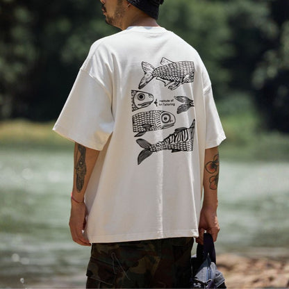 フィッシュ バックプリント Tシャツ　M10720