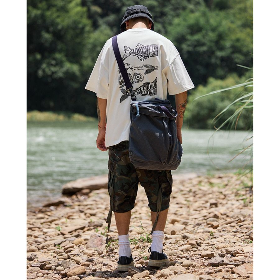 フィッシュ バックプリント Tシャツ　M10720