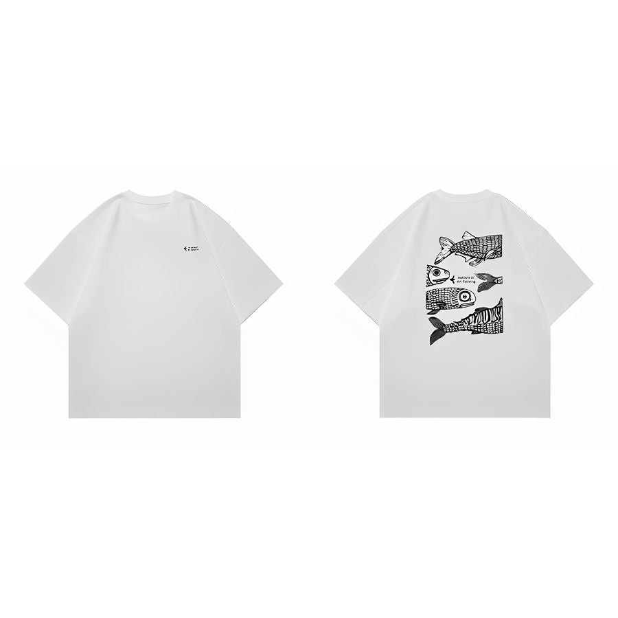 フィッシュ バックプリント Tシャツ　M10720