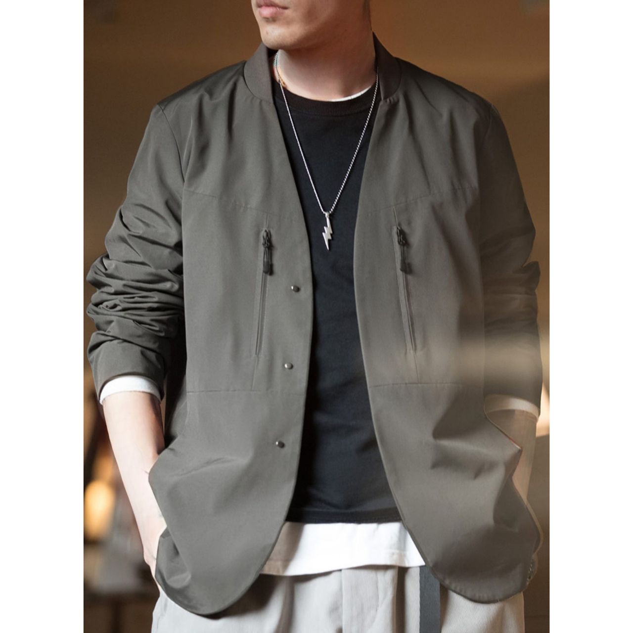 ノーカラージップジャケット M10465