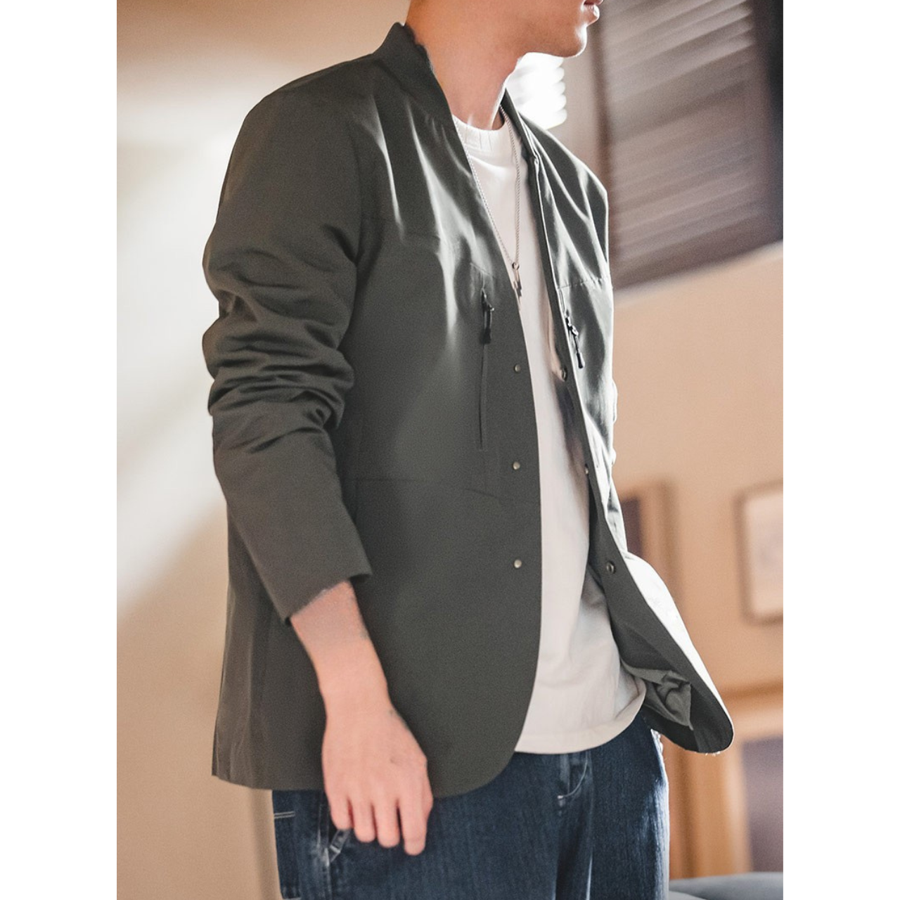 ノーカラージップジャケット M10465