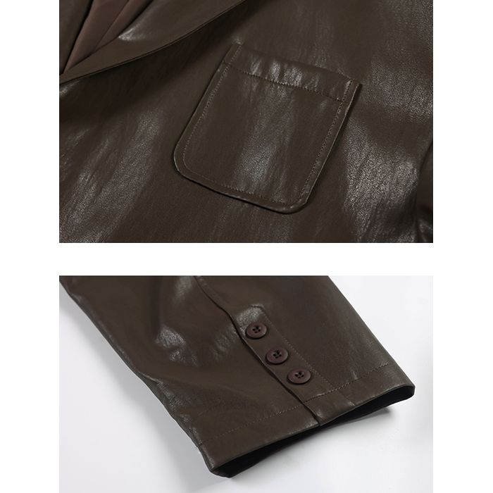 フェイクレザー ジャケット M10385