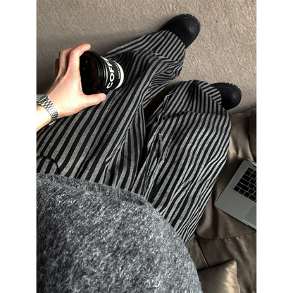 ストライプ ドレープワイドパンツ M10460