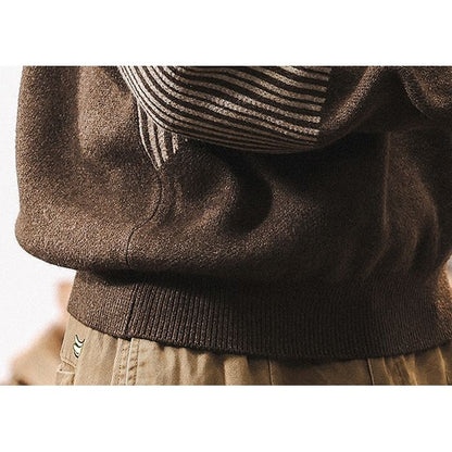 ストライプ柄切替 ニット プルオーバー　M10344