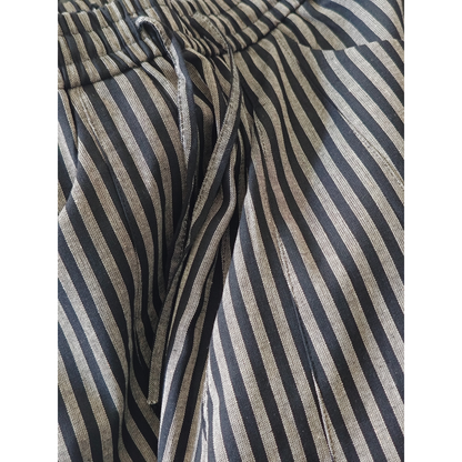 ストライプ ドレープワイドパンツ M10460