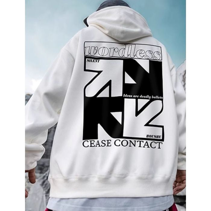 矢印プリント オーバーサイズ フーディ　M10493