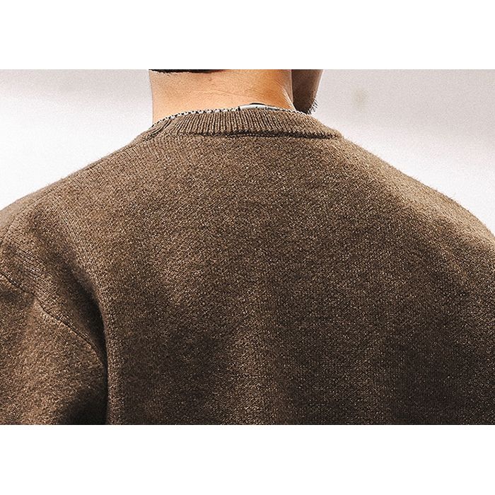 ストライプ柄切替 ニット プルオーバー　M10344