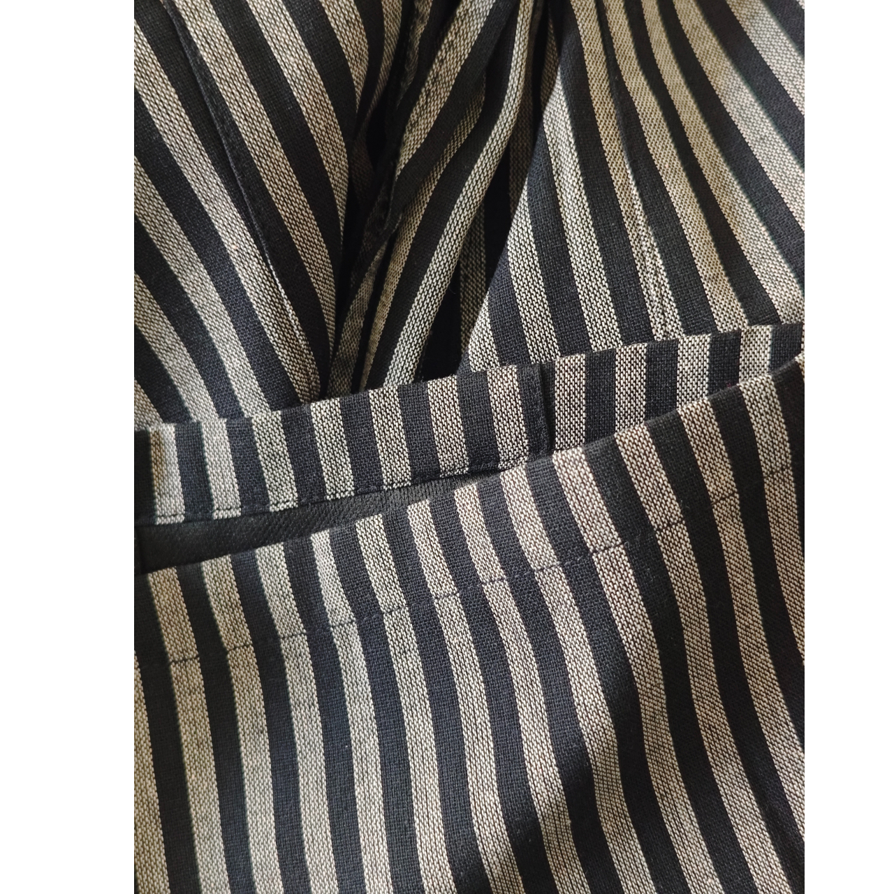 ストライプ ドレープワイドパンツ M10460