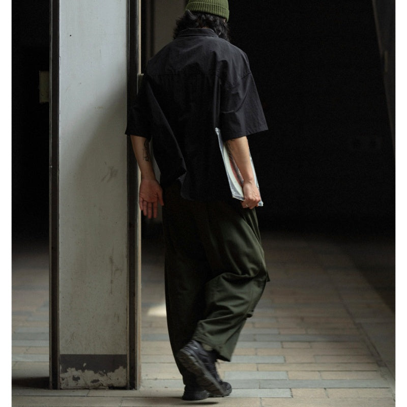 ラウンドカラー 半袖シャツ　M10728