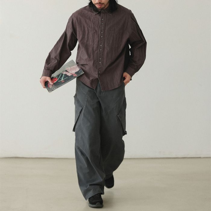 シワ加工 ワッシャー ルーズシャツ M10430