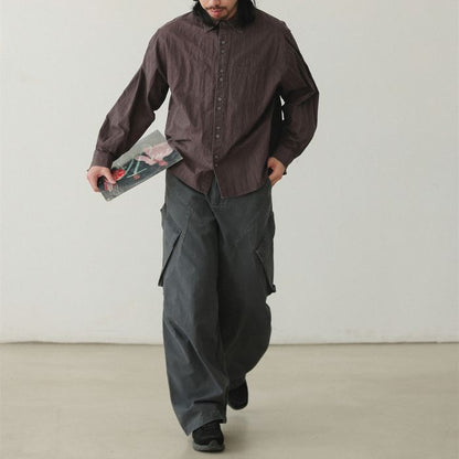 シワ加工 ワッシャー ルーズシャツ M10430