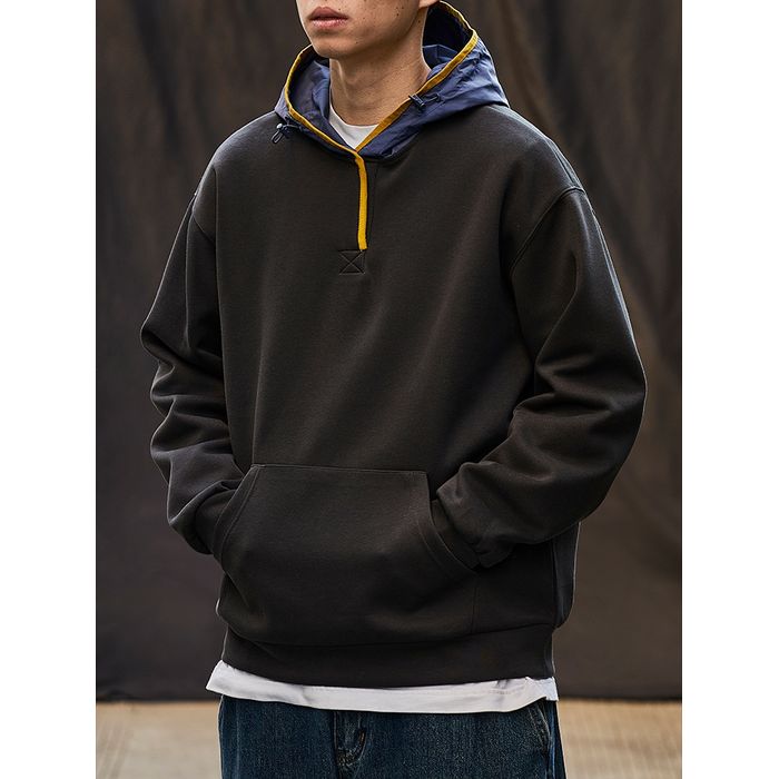 コントラストフード パーカー　M10545