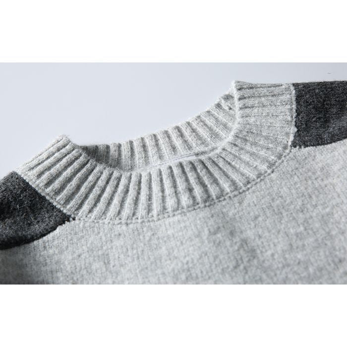 バイカラー クルーネックニット　M10594