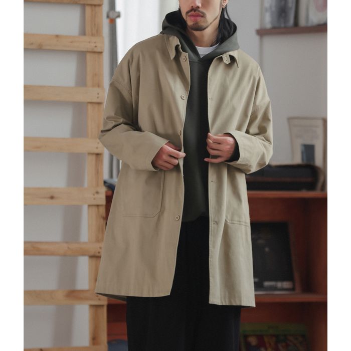 ミディアム丈ステンカラーコート　M10337