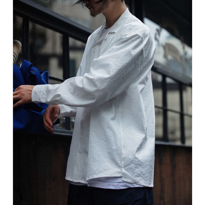 オープンカラー 長袖シャツ　M10371