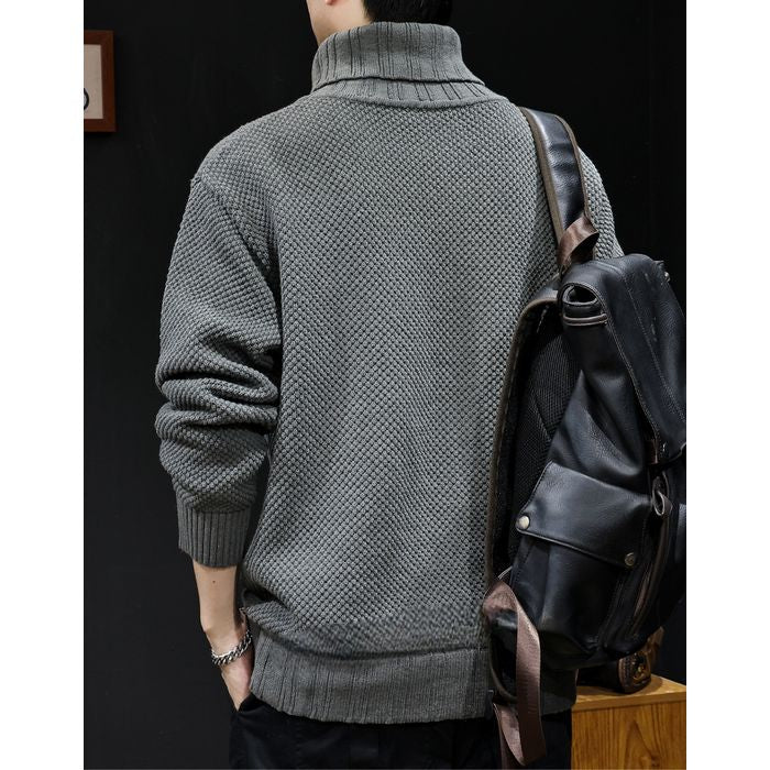 タートルネック ワッフルニット　M10538