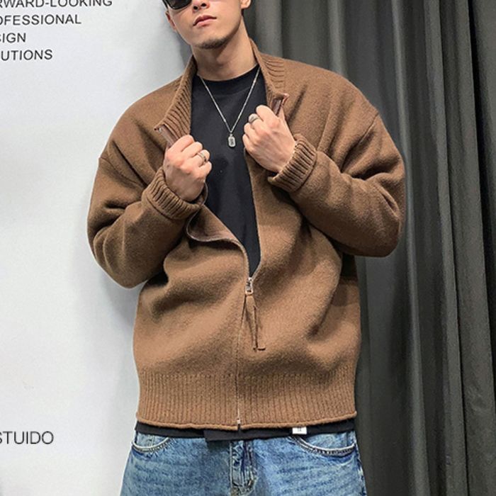 バックロゴ ジップアップカーディガン　M10533