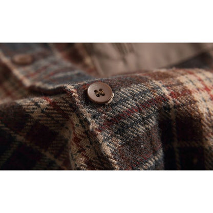 異素材ポケット チェック柄シャツ M10589