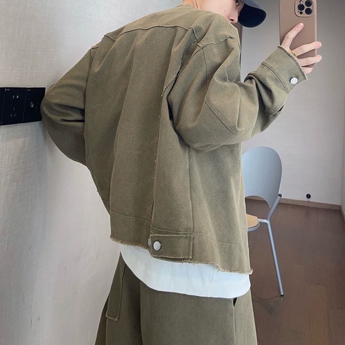 アシンメトリーデザイン ノーカラージャケット M10585