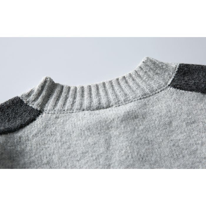 バイカラー クルーネックニット　M10594