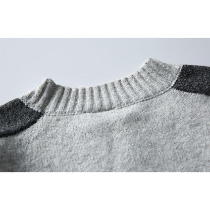 バイカラー クルーネックニット　M10594