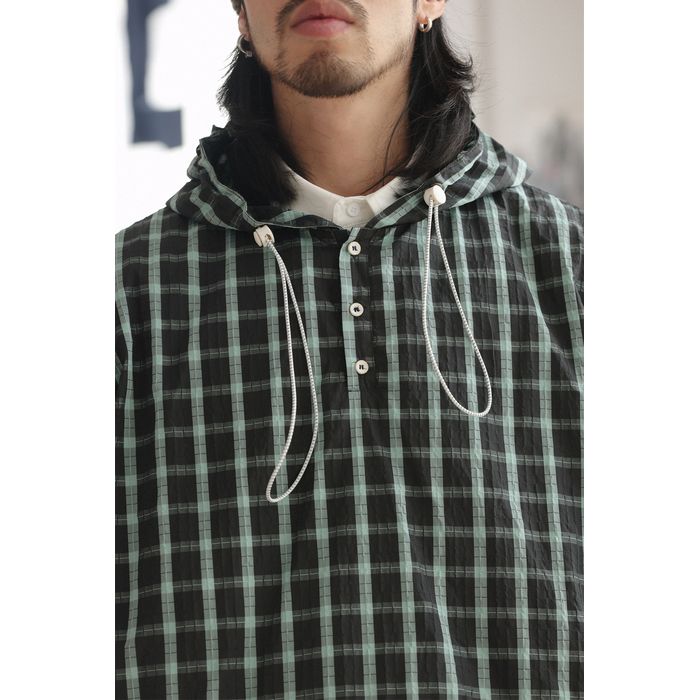 チェック柄 プルオーバー フーディ　M10373