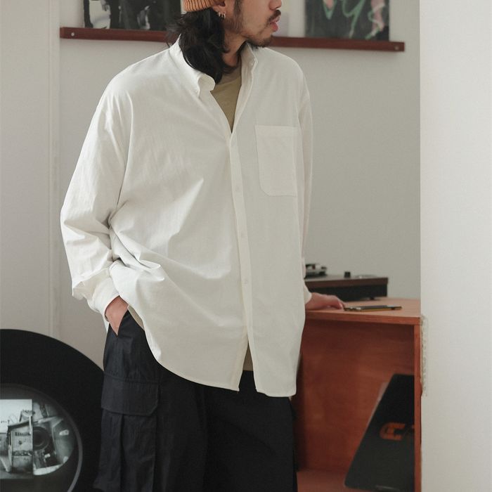 同色ストライプ 長袖シャツ　M10335