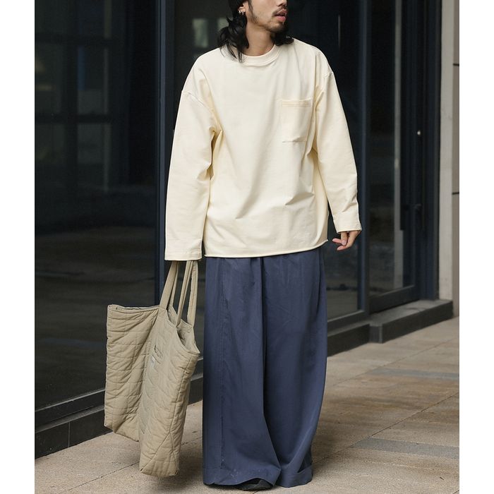 ポケット付 長袖Tシャツ　M10376