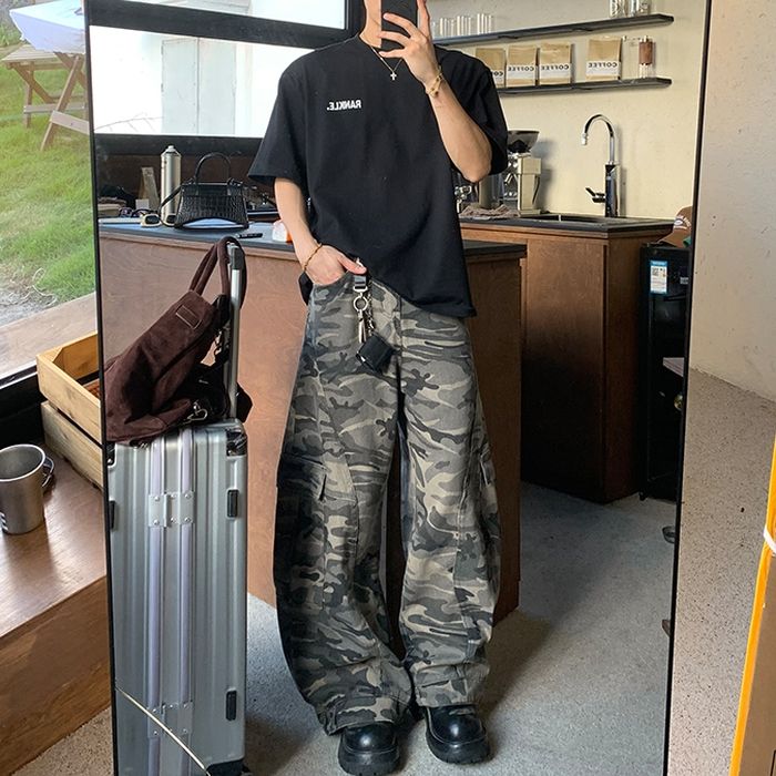 カモフラージュ柄 カーゴパンツ M10488