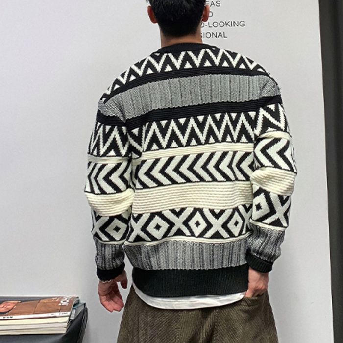 ジオメトリックパターン ニット　M10526