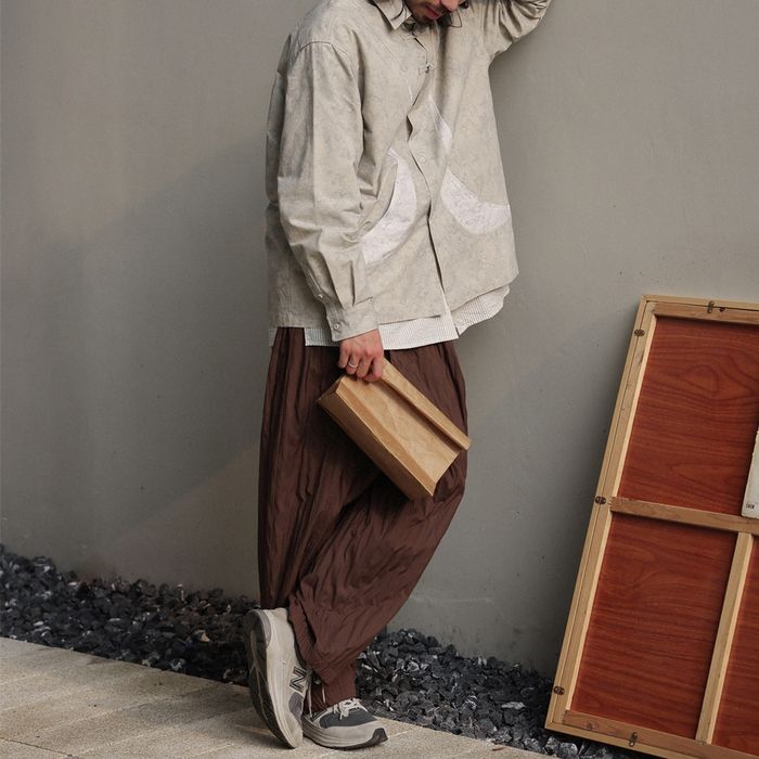 デザインボタン バイカラー シャツ　M10367