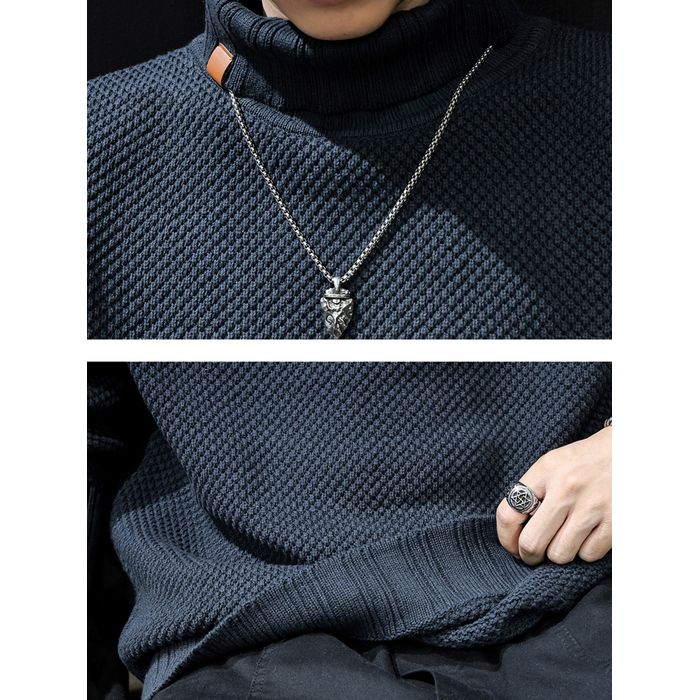 タートルネック ワッフルニット　M10538