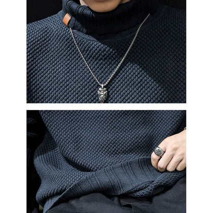 タートルネック ワッフルニット　M10538