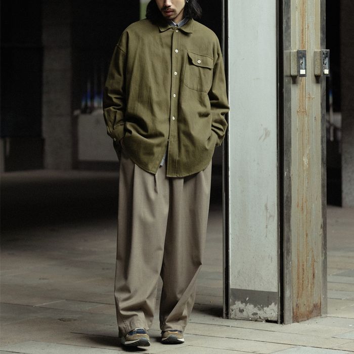 ステッチポケット 長袖シャツ　M10375