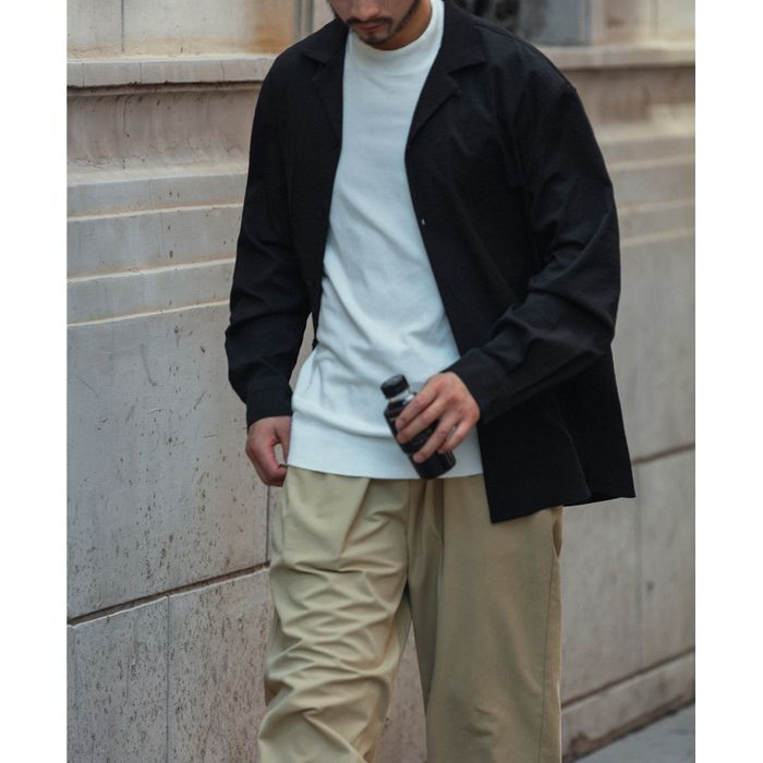 オープンカラー 長袖シャツ　M10371