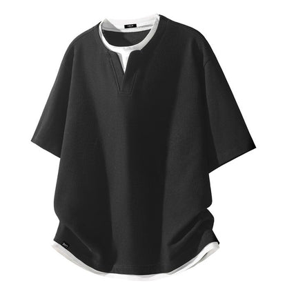 レイヤードデザイン ワッフルTシャツ　M10760