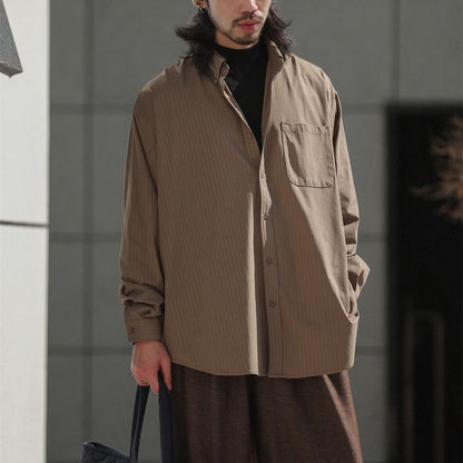 同色ストライプ 長袖シャツ　M10335