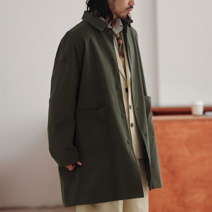 ミディアム丈ステンカラーコート　M10337