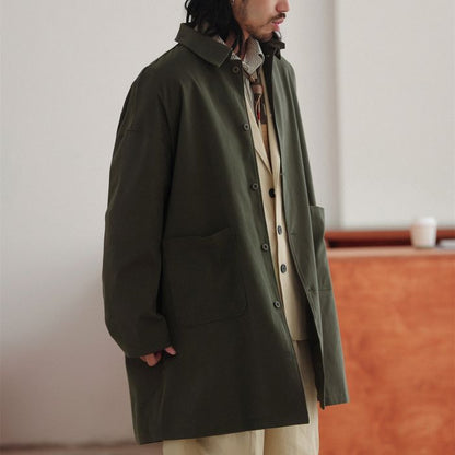 ミディアム丈ステンカラーコート　M10337