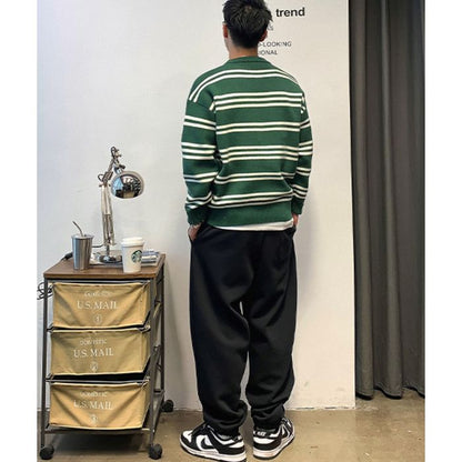 ロゴラベル ボーダーニット　M10521