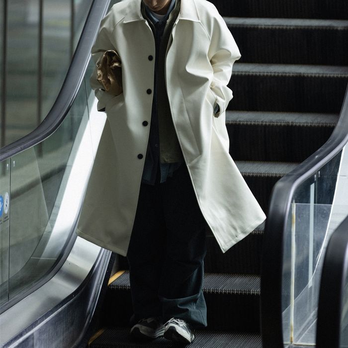 フェイクレザー ロングコート　M10354