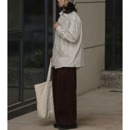 デザインボタン バイカラー シャツ　M10367