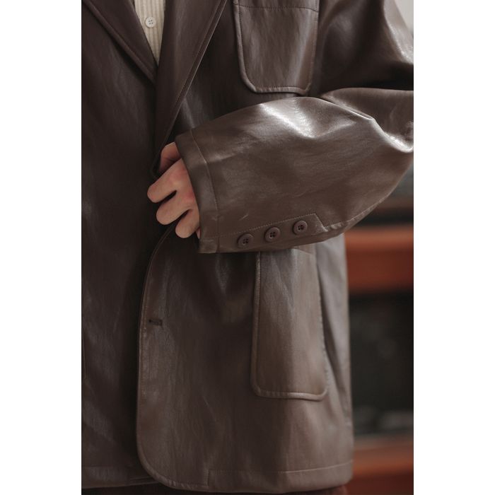 フェイクレザー ジャケット M10385