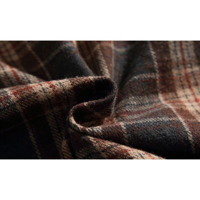 異素材ポケット チェック柄シャツ M10589