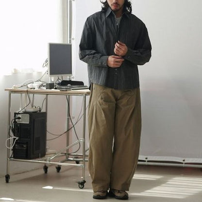 シワ加工 ワッシャー ルーズシャツ M10430