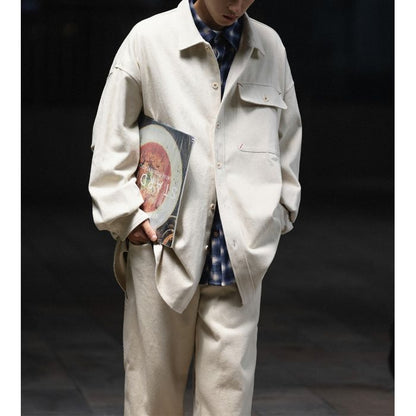 ステッチポケット 長袖シャツ　M10375