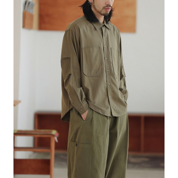 胸ポケット付き 長袖シャツ　M10362