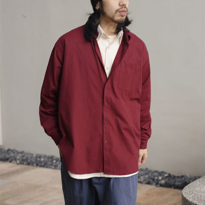 同色ストライプ 長袖シャツ　M10335