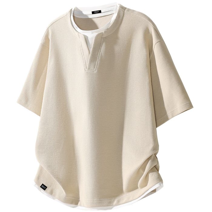 レイヤードデザイン ワッフルTシャツ　M10760
